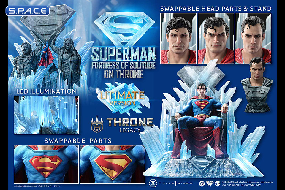 1/4 Scale Superman Fortress of Solitude on Throne Ultimate Throne Legacy Statue - Bonus Version (DC Comics)