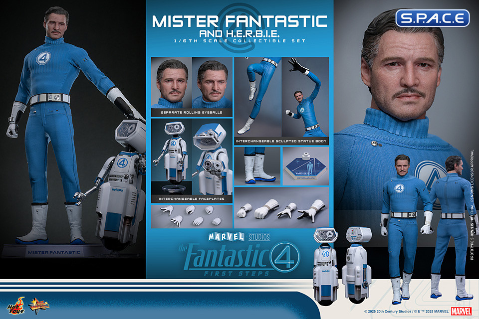 1/6 Scale Mister Fantastic & H.E.R.B.I.E. Deluxe Version Movie Masterpiece MMS822 (The Fantastic Four: First Steps)