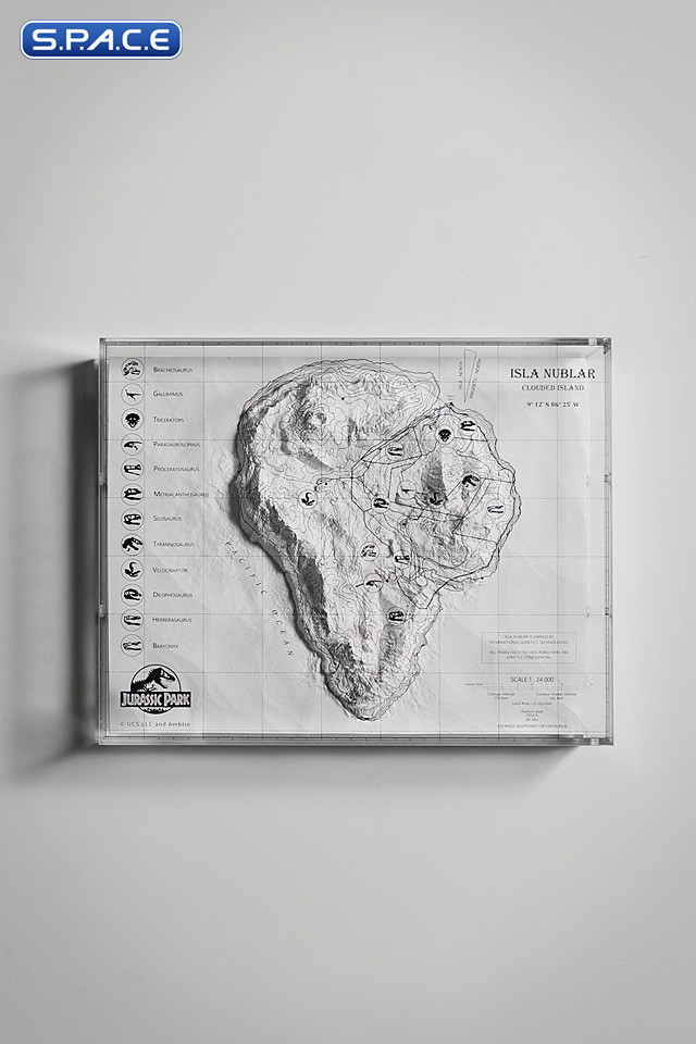 Isla Nublar Topographic 3D Map (Jurassic Park)