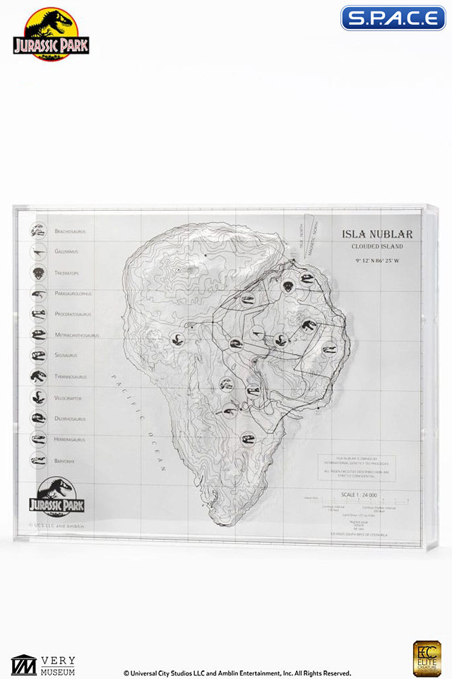 Isla Nublar Topographic 3D Map (Jurassic Park)
