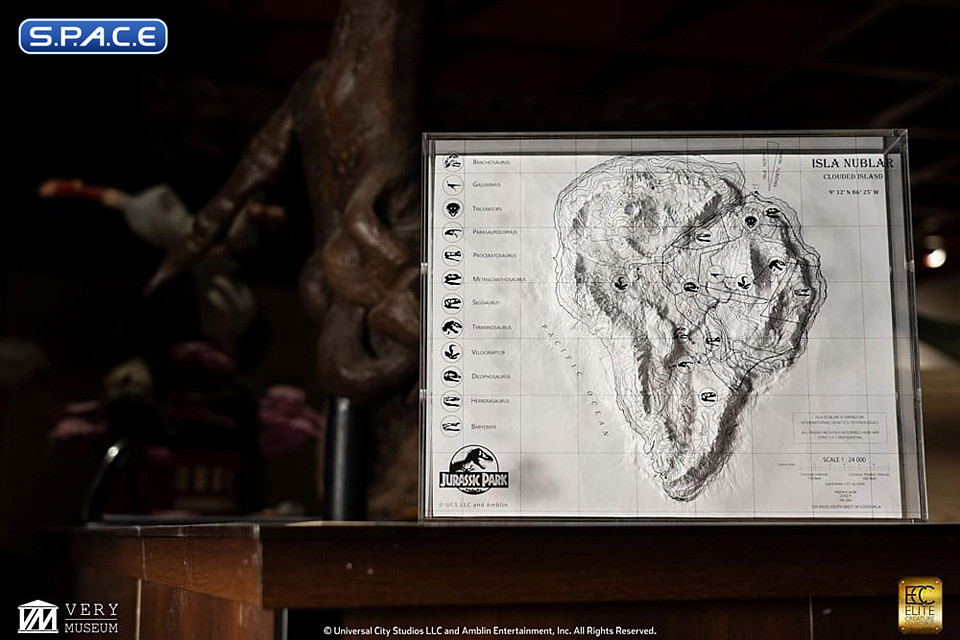 Isla Nublar Topographic 3D Map (Jurassic Park)