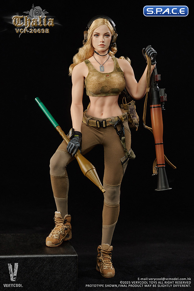 1/6 Scale Desert Female Soldier Thalia - blonde hair Version