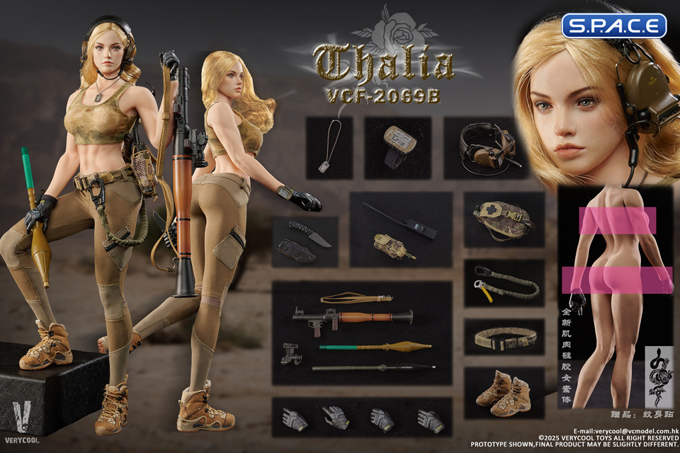 1/6 Scale Desert Female Soldier Thalia - blonde hair Version