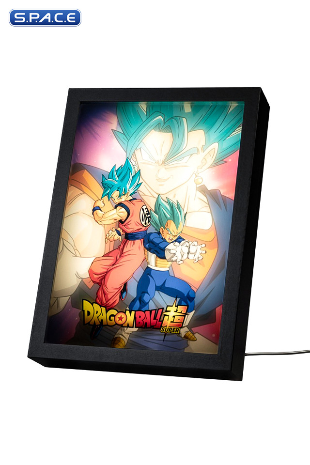 Super Saiyan blue Son Goku & Vegeta framed LED Print (Dragon Ball Super)