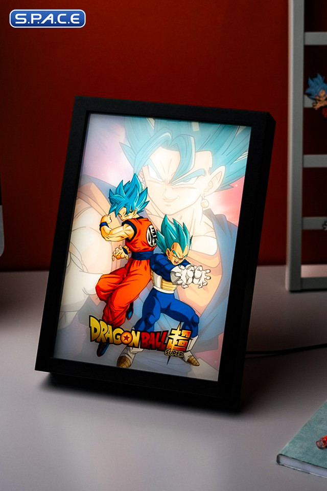 Super Saiyan blue Son Goku & Vegeta framed LED Print (Dragon Ball Super)