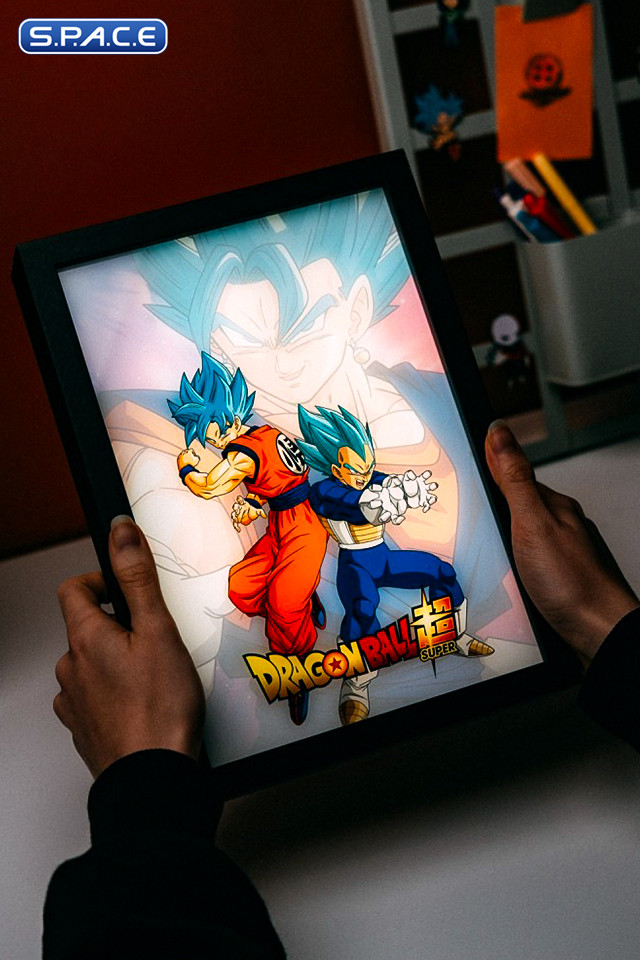 Super Saiyan blue Son Goku & Vegeta framed LED Print (Dragon Ball Super)