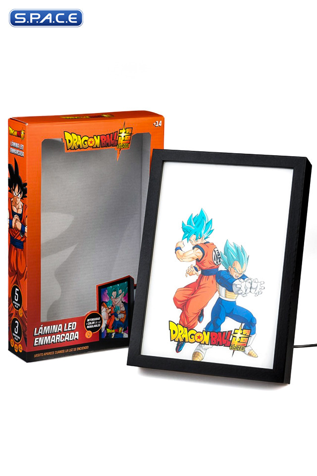Super Saiyan blue Son Goku & Vegeta framed LED Print (Dragon Ball Super)
