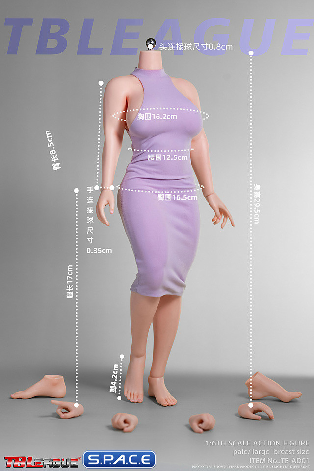 1/6 Scale curvy Seamless female Body AD01 / headless (pale)