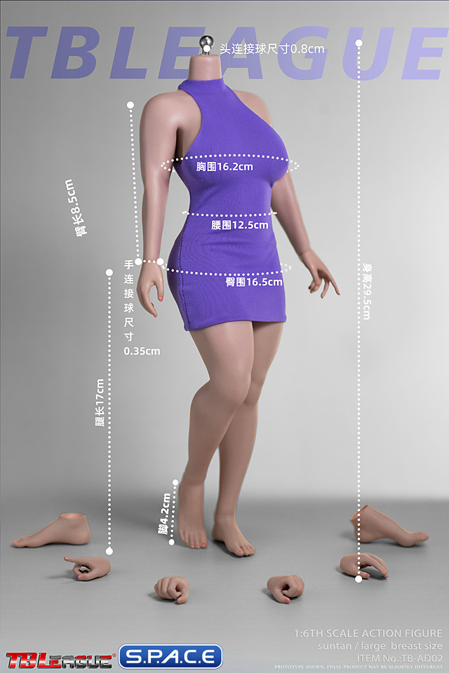 1/6 Scale curvy Seamless female Body AD02 / headless (suntan)