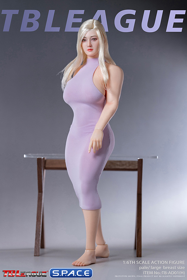 1/6 Scale curvy Seamless female Body AD01H with head sculpt (pale)