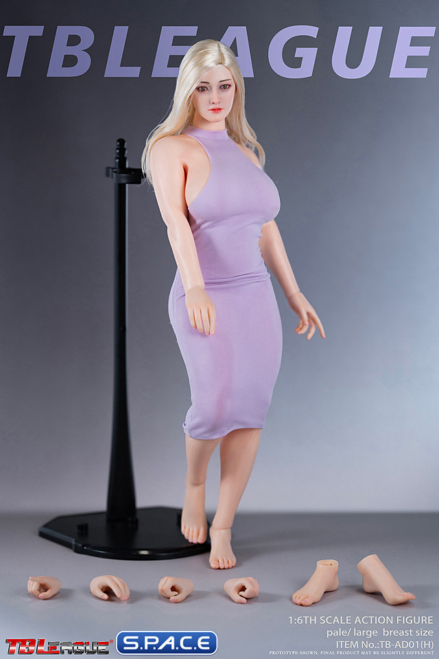 1/6 Scale curvy Seamless female Body AD01H with head sculpt (pale)