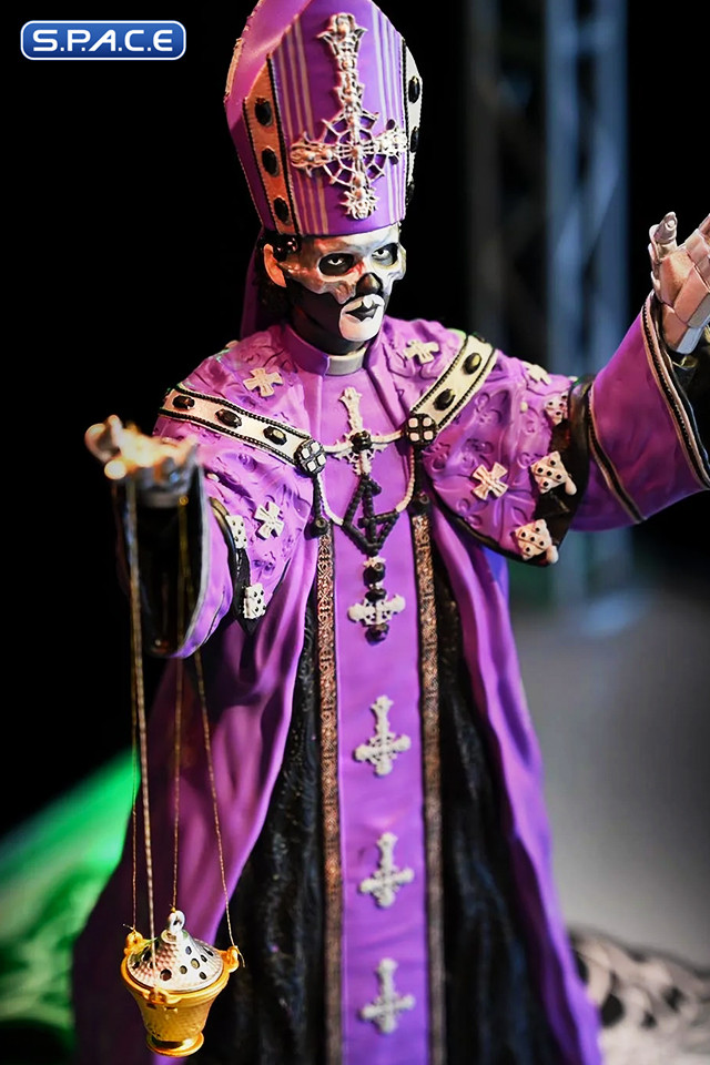 Papa V Perpetua Rock Iconz Statue - Purple Robes Version (Ghost)
