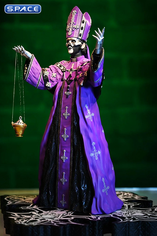 Papa V Perpetua Rock Iconz Statue - Purple Robes Version (Ghost)