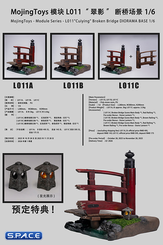 1/6 Scale damaged Bridge Diorama Base Version A