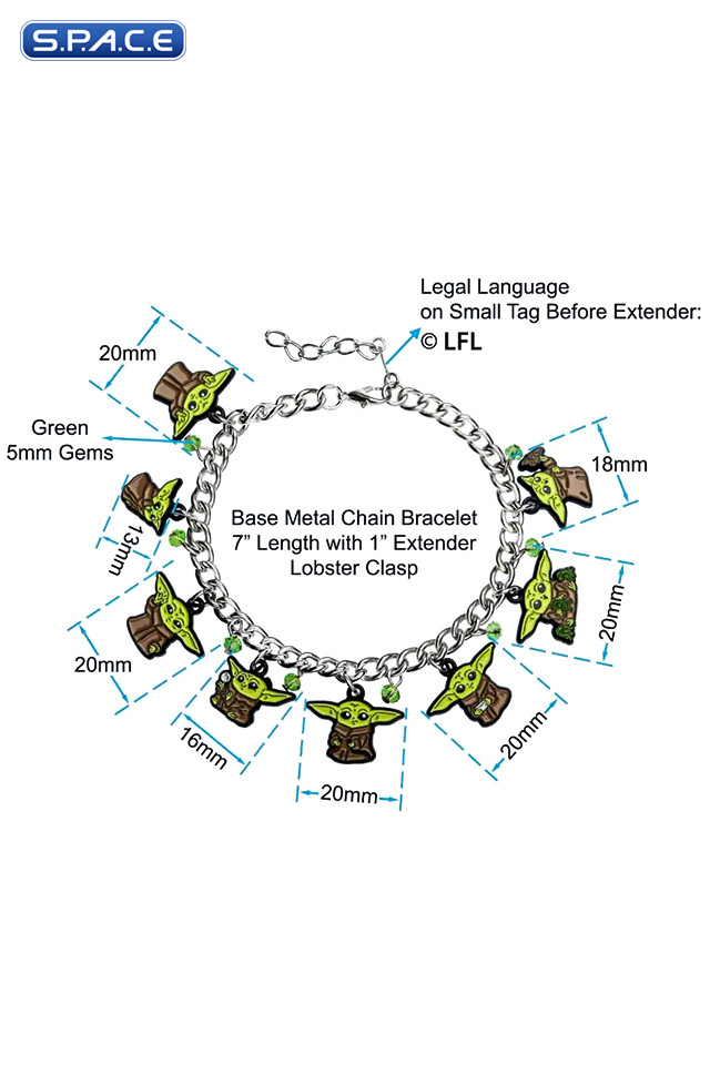Grogus Poses Charm Bracelet (The Mandalorian)