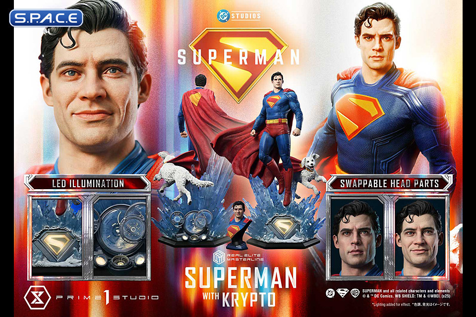 1/3 Scale Superman with Krypto Real Elite Masterline Statue - Bonus Version (Superman)