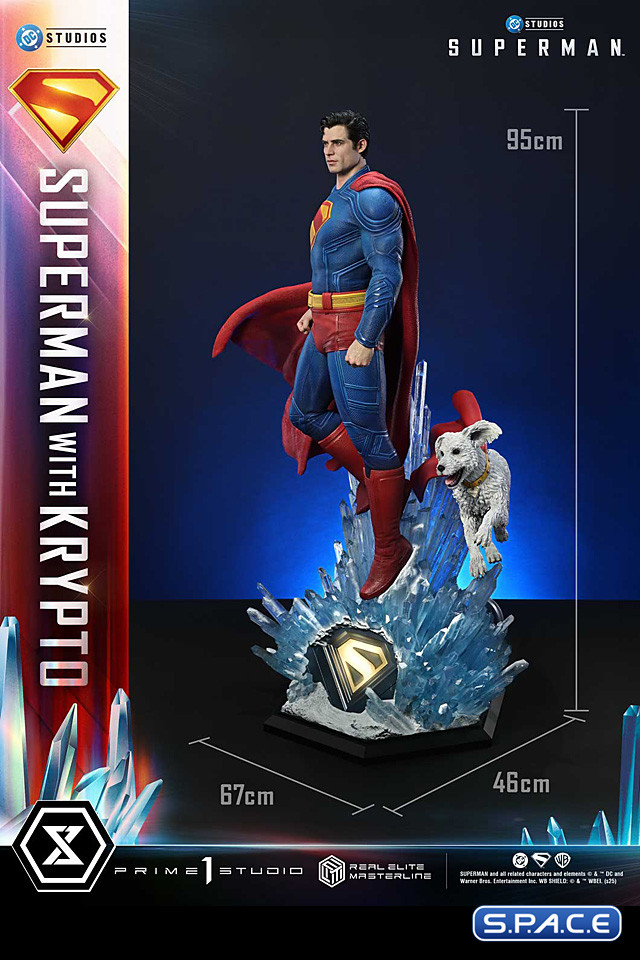 1/3 Scale Superman with Krypto Real Elite Masterline Statue - Bonus Version (Superman)