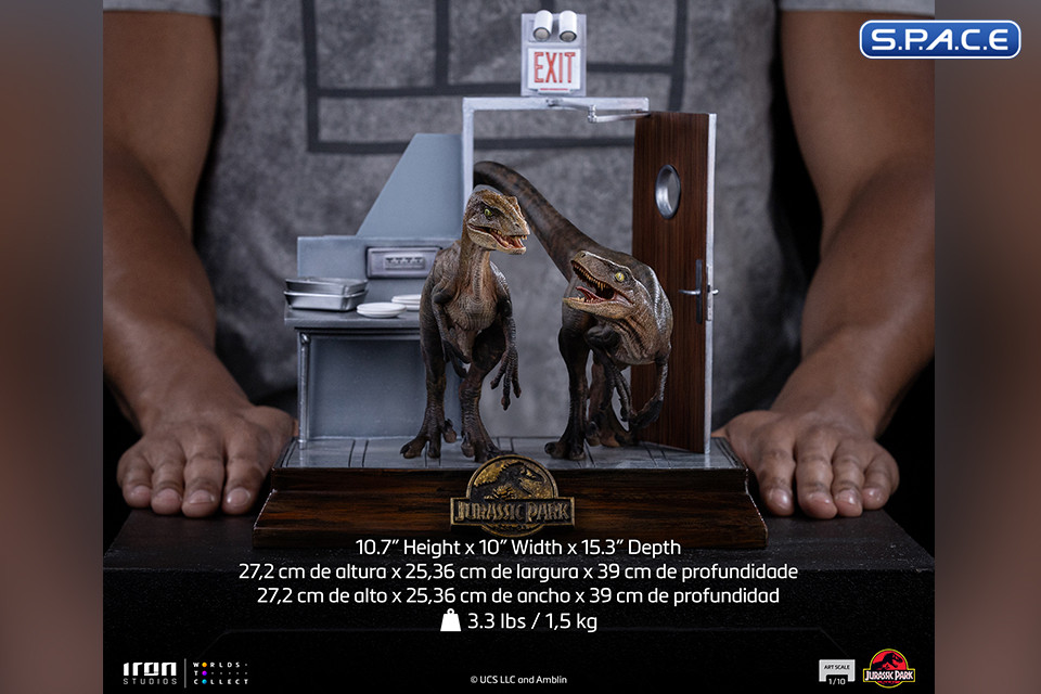 1/10 Scale Raptors at the Kitchens Door Art Scale Statue (Jurassic Park)