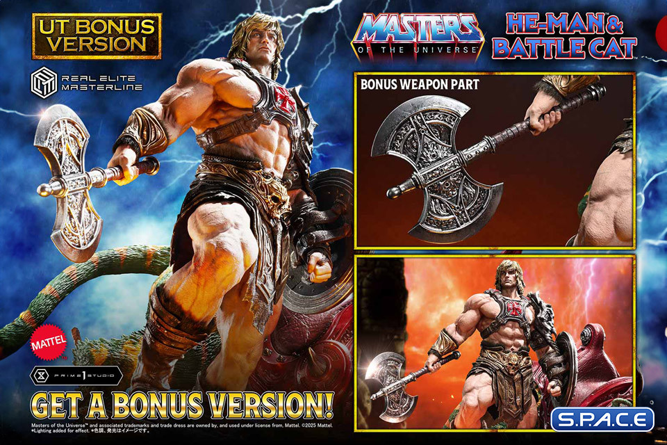 1/4 Scale He-Man & Battle Cat Real Elite Masterline Statue - Ultimate Bonus Version (Masters of the Universe)