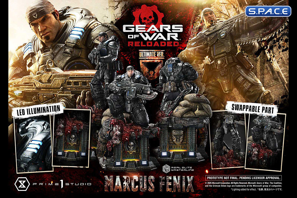 1/3 Scale Marcus Fenix Ultimate Real Elite Masterline Statue - Bonus Version (Gears of War: Reloaded)