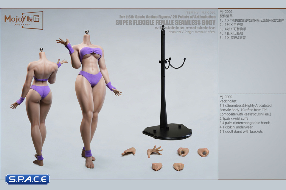 1/6 Scale Seamless Female suntan Body CD02 - large breast size