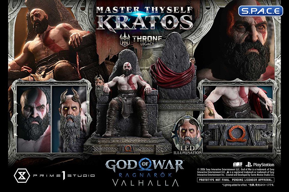 1/3 Scale Master Thyself Kratos Throne Legacy Statue - Bonus Version (God of War Ragnar�k)