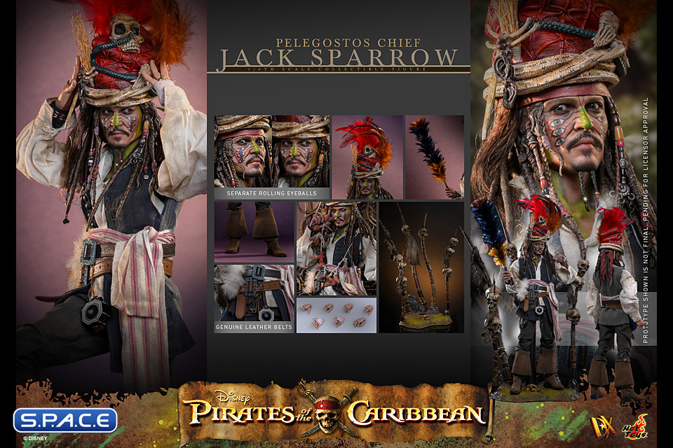 1/6 Scale Pelegostos Chief Jack Sparrow DX48 (Pirates of the Caribbean: Dead Mans Chest)