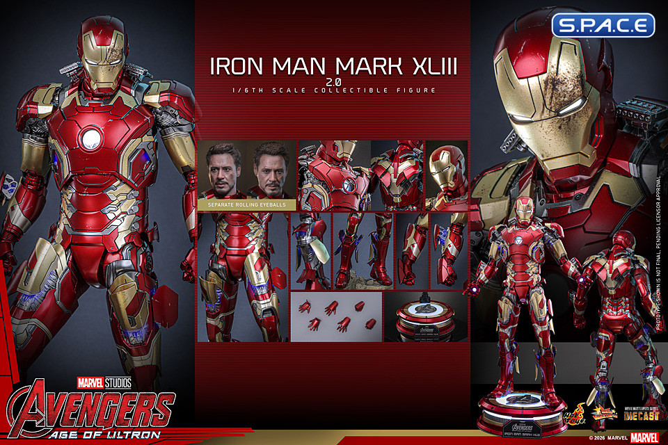 1/6 Scale Iron Man Mark XLIII 2.0 Movie Masterpiece MMS865D80 (Avengers: Age of Ultron)