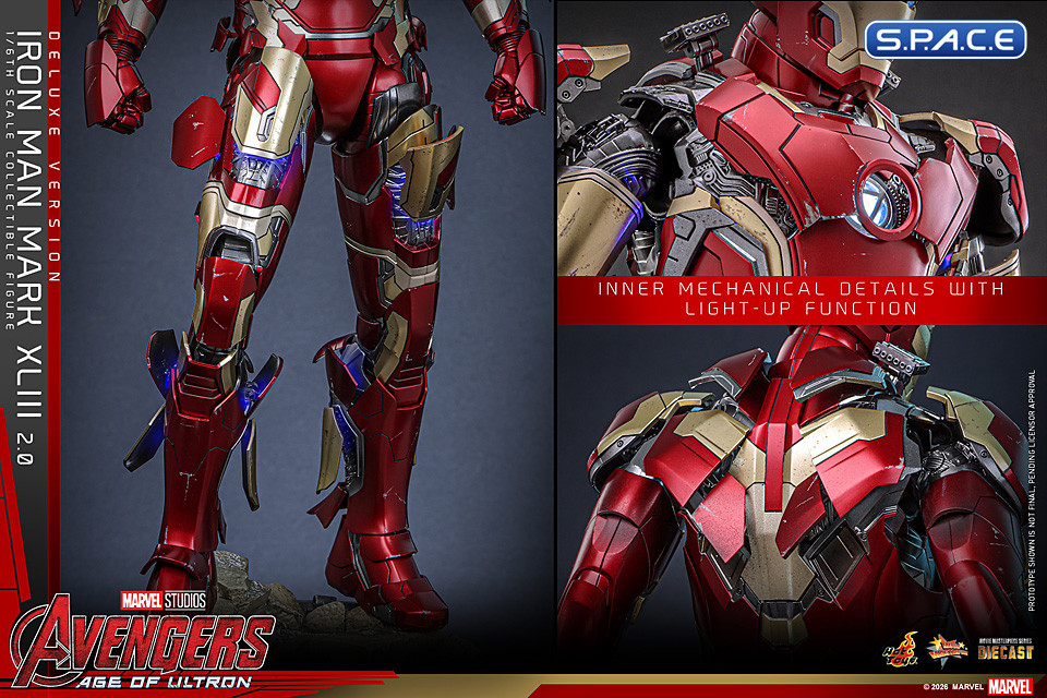 1/6 Scale Iron Man Mark XLIII 2.0 Deluxe Version Movie Masterpiece MMS866D81 (Avengers: Age of Ultron)