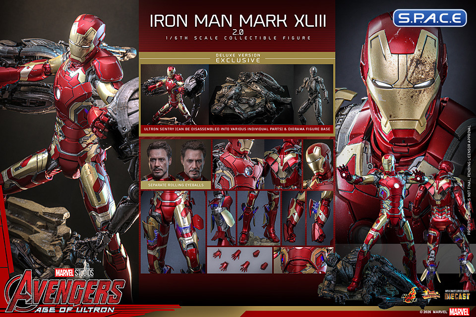 1/6 Scale Iron Man Mark XLIII 2.0 Deluxe Version Movie Masterpiece MMS866D81 (Avengers: Age of Ultron)