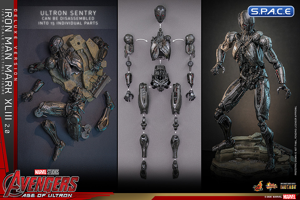 1/6 Scale Iron Man Mark XLIII 2.0 Deluxe Version Movie Masterpiece MMS866D81 (Avengers: Age of Ultron)