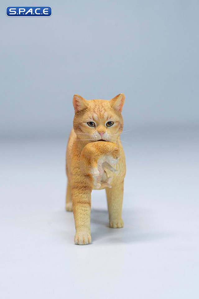 Domestic Cat with Kitten Statue (red)