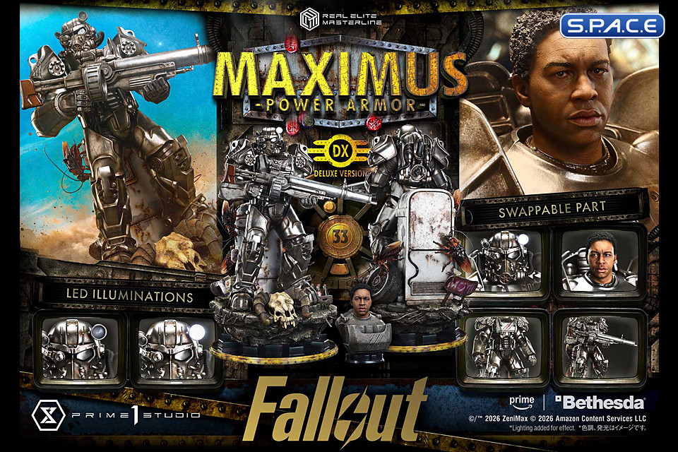 1/4 Scale Maximus Power Armor Deluxe Real Elite Masterline Statue - Bonus Version (Fallout)