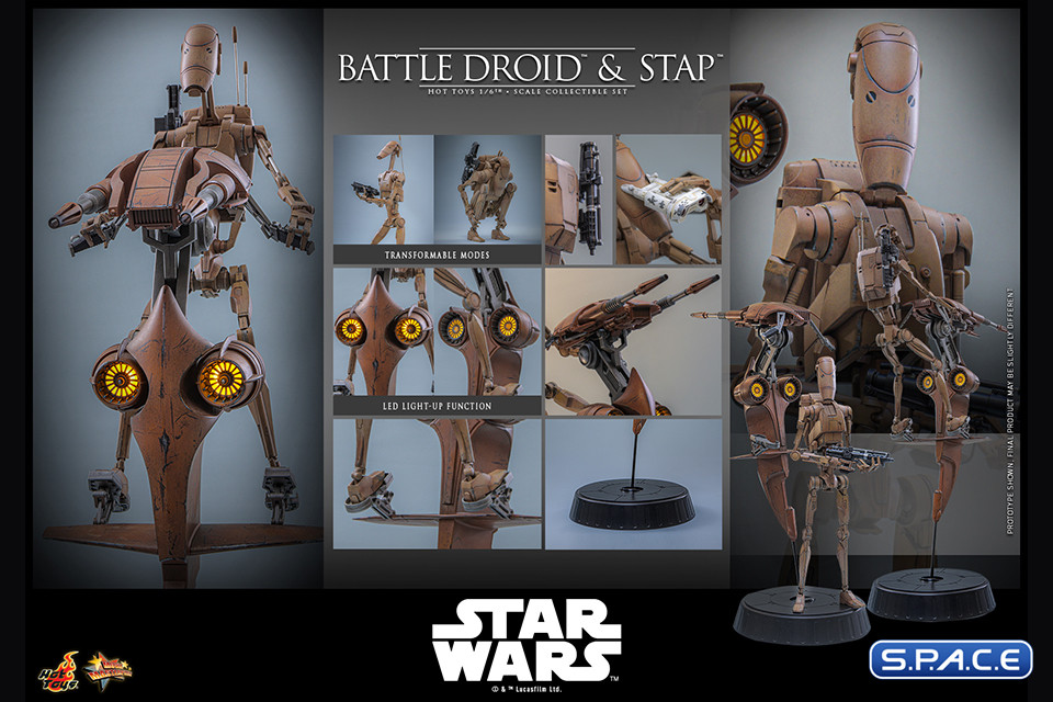 1/6 Scale Battle Droid and STAP Movie Masterpiece MMS887 (Star Wars)
