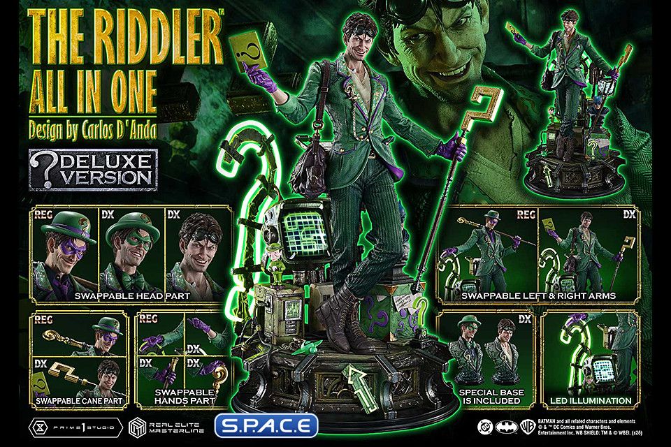 1/3 Scale The Riddler �All In One� Deluxe Real Elite Masterline Statue - Bonus Version (DC Comics)