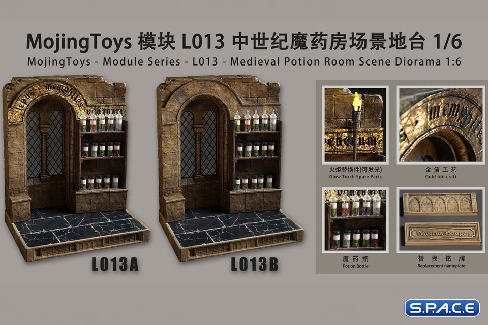 1/6 Scale Medieval Potion Room Diorama Base Version A