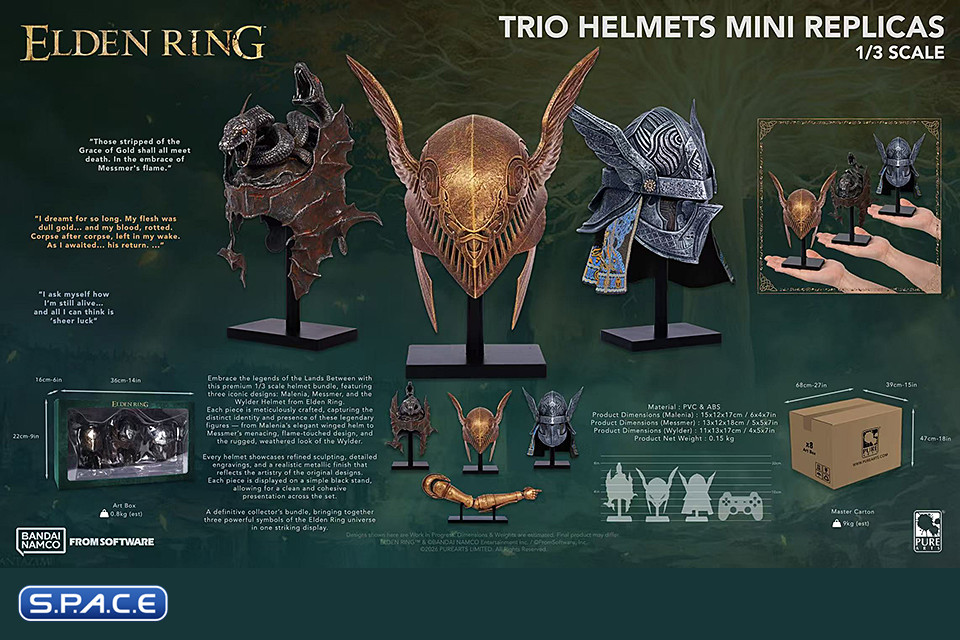 1/3 Scale Trio Helmets Replica Set (Elden Ring)