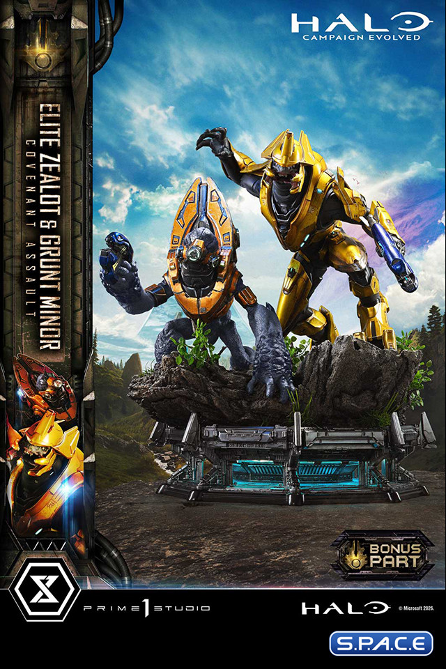 1/4 Scale Elite Zealot & Grunt Minor Covenant Assault Ultimate Premium Masterline Statue - Bonus Version (Halo: Campaign Evolved)