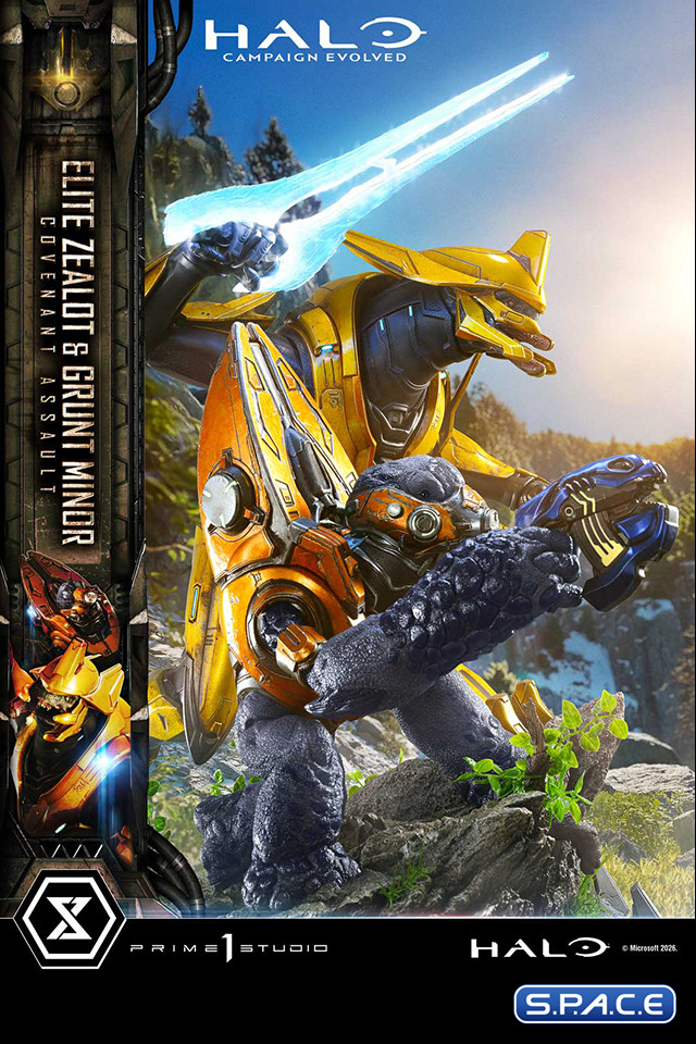 1/4 Scale Elite Zealot & Grunt Minor Covenant Assault Ultimate Premium Masterline Statue - Bonus Version (Halo: Campaign Evolved)