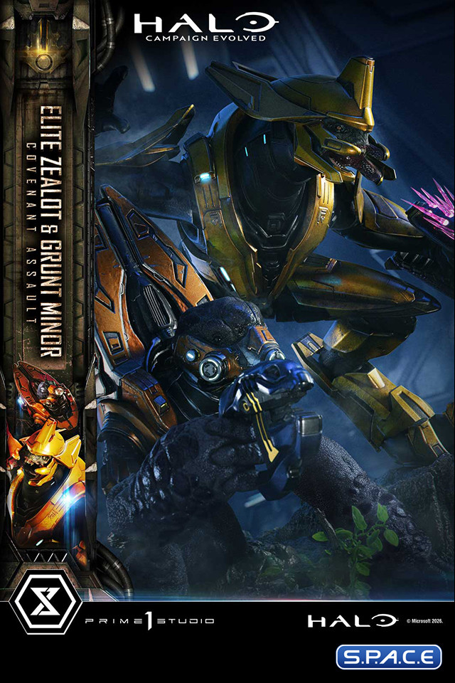 1/4 Scale Elite Zealot & Grunt Minor Covenant Assault Ultimate Premium Masterline Statue - Bonus Version (Halo: Campaign Evolved)