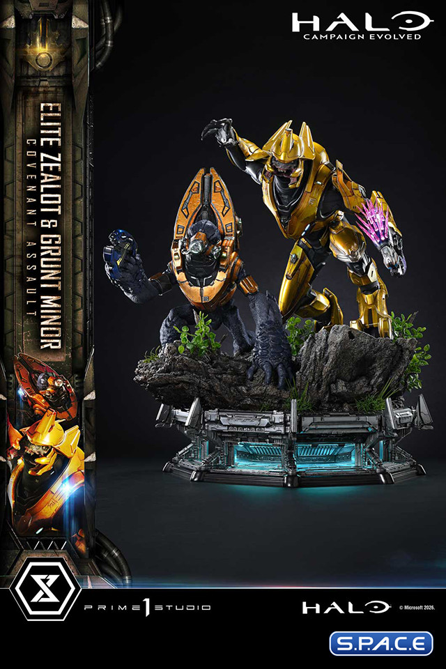 1/4 Scale Elite Zealot & Grunt Minor Covenant Assault Ultimate Premium Masterline Statue - Bonus Version (Halo: Campaign Evolved)
