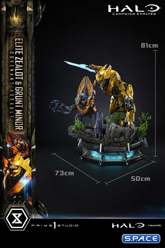 1/4 Scale Elite Zealot & Grunt Minor Covenant Assault Ultimate Premium Masterline Statue - Bonus Version (Halo: Campaign Evolved)