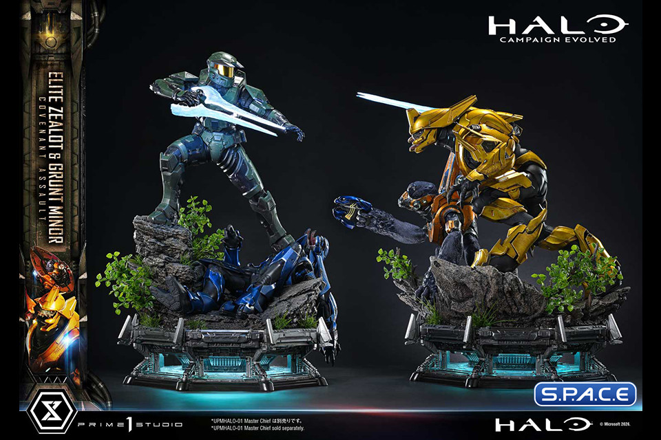 1/4 Scale Elite Zealot & Grunt Minor Covenant Assault Ultimate Premium Masterline Statue - Bonus Version (Halo: Campaign Evolved)