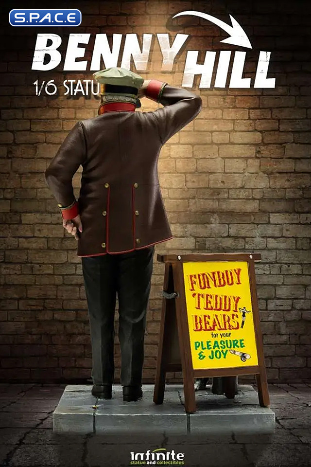 Benny Hill as Fred Scuttle Statue