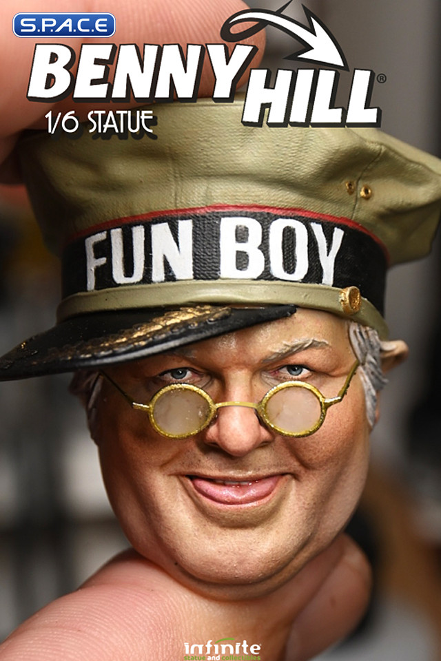 Benny Hill as Fred Scuttle Statue