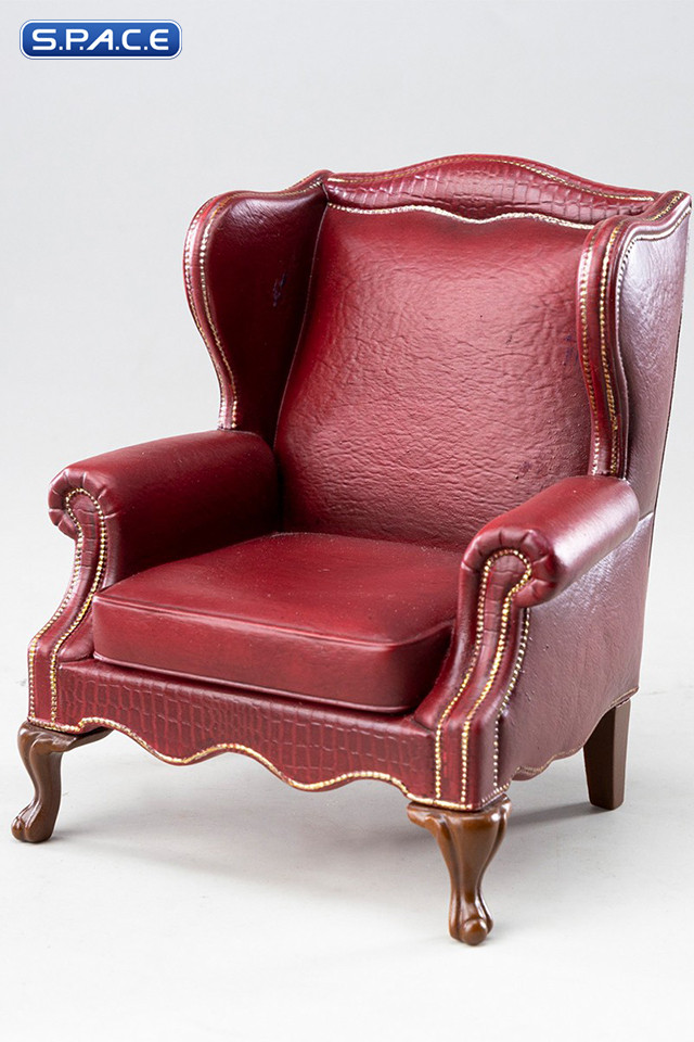1/12 Scale Burgundy Manor Armchair