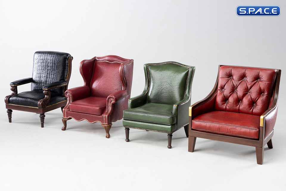 1/12 Scale Burgundy Manor Armchair