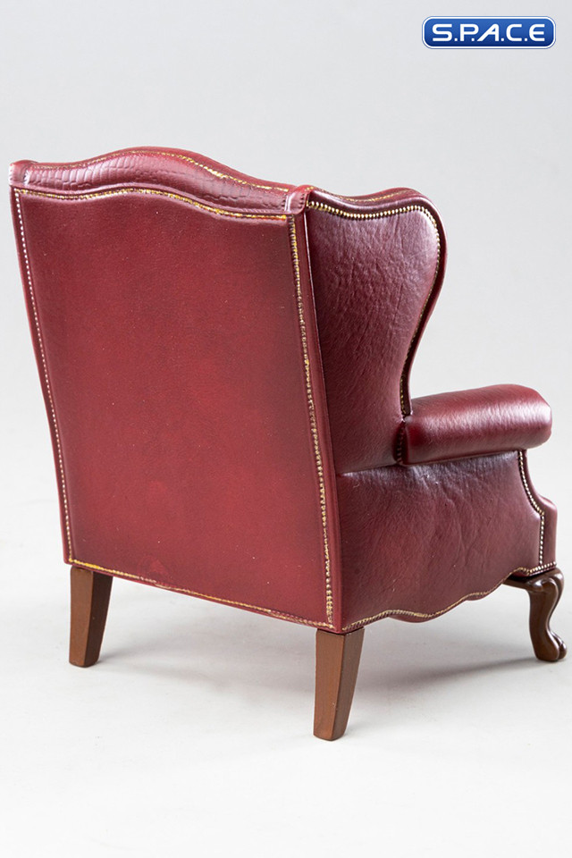 1/12 Scale Burgundy Manor Armchair