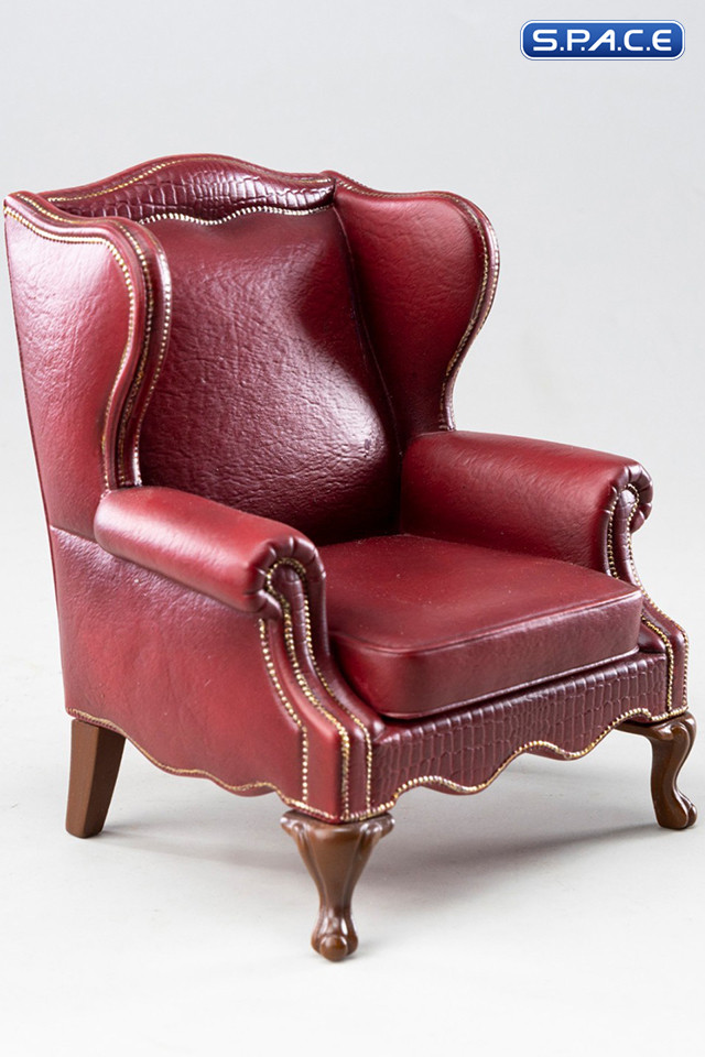 1/12 Scale Burgundy Manor Armchair