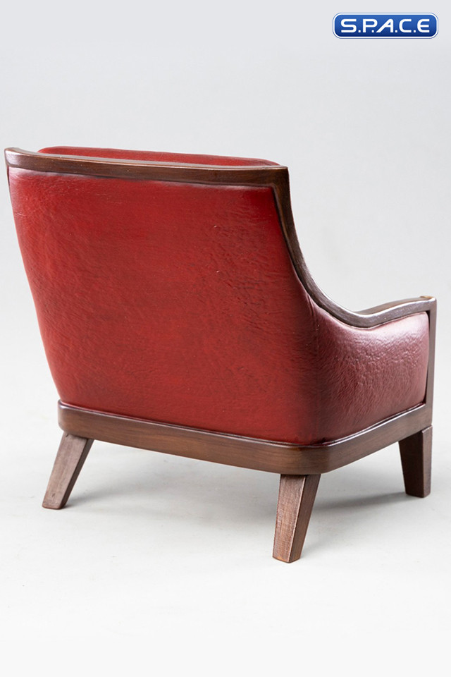 1/12 Scale Red Chesterfield Armchair